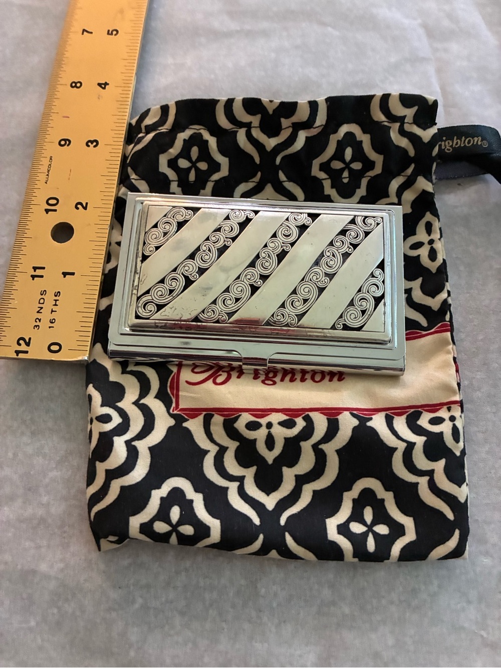 Brighton EUC Vintage Kismet Card Case/Money holder in compact w/mirror &dust bag - Picture 8 of 10